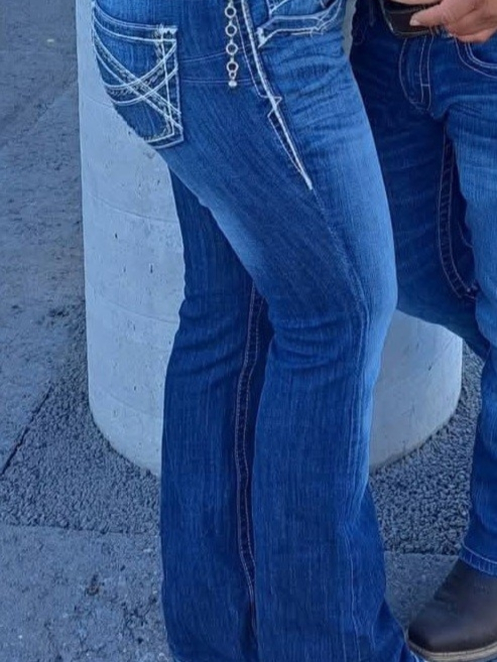 Ariat Women's Dark Blue Flare Jeans with Contrast Pocket Stitching